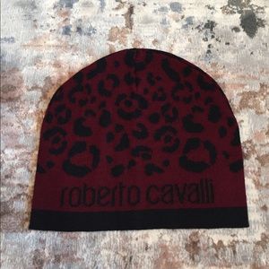 Roberto Cavalli Printed Wool Blend Beanie